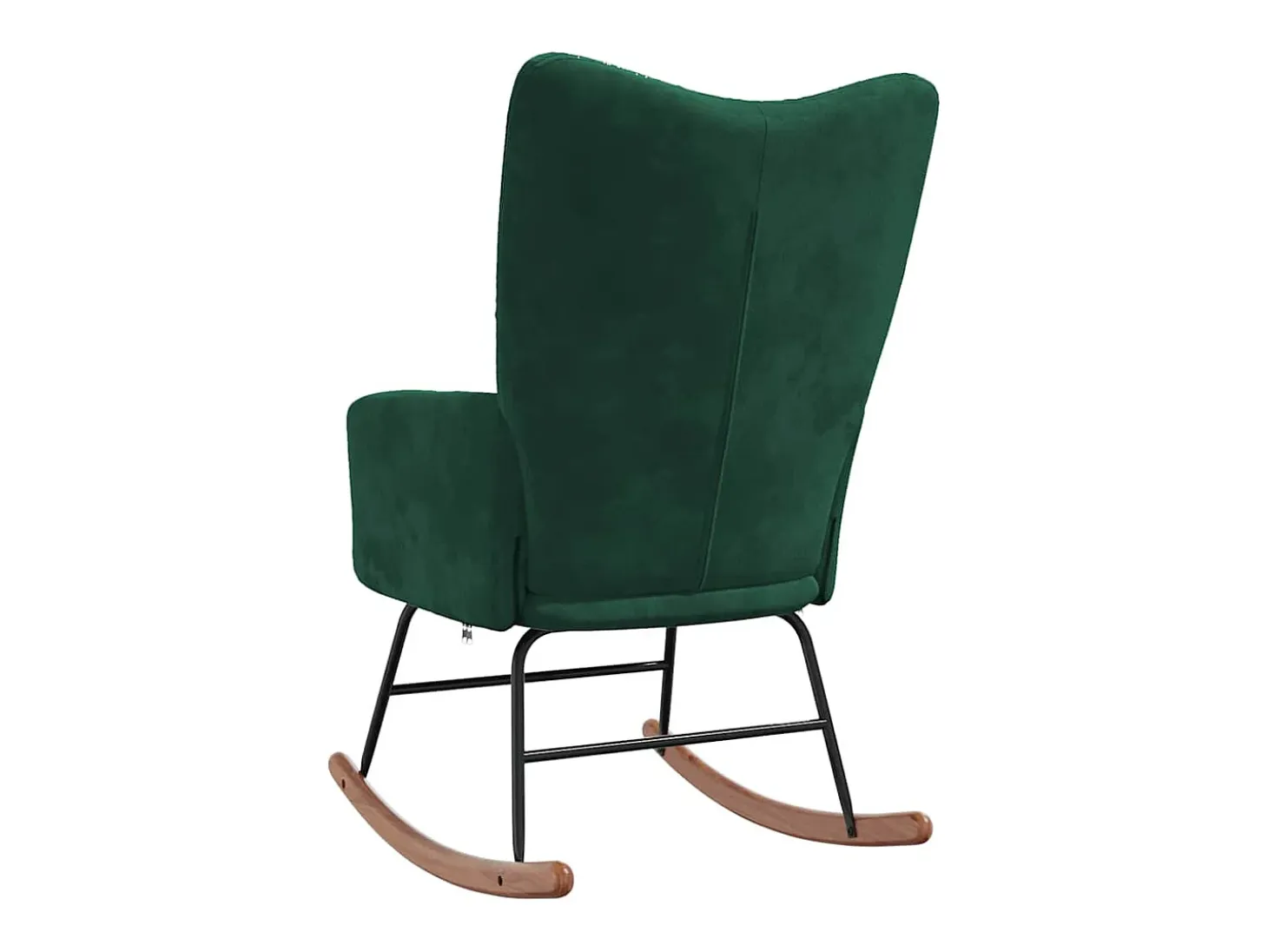 Silla mecedora de terciopelo verde oscuro
