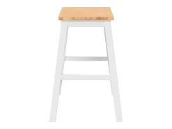 Sillas de bar 2 uds madera maciza blanca caucho