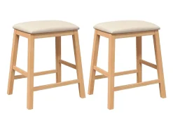 Sillas de bar con cojines 2 uds madera maciza caucho