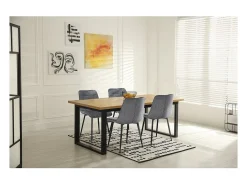 Sillas de comedor de tela premium "Yanis" - Juego de 4 - Gris