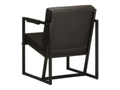Sillón | Silla de cuero auténtico negro SHL4261