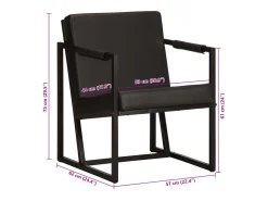 Sillón | Silla de cuero auténtico negro SHL4261