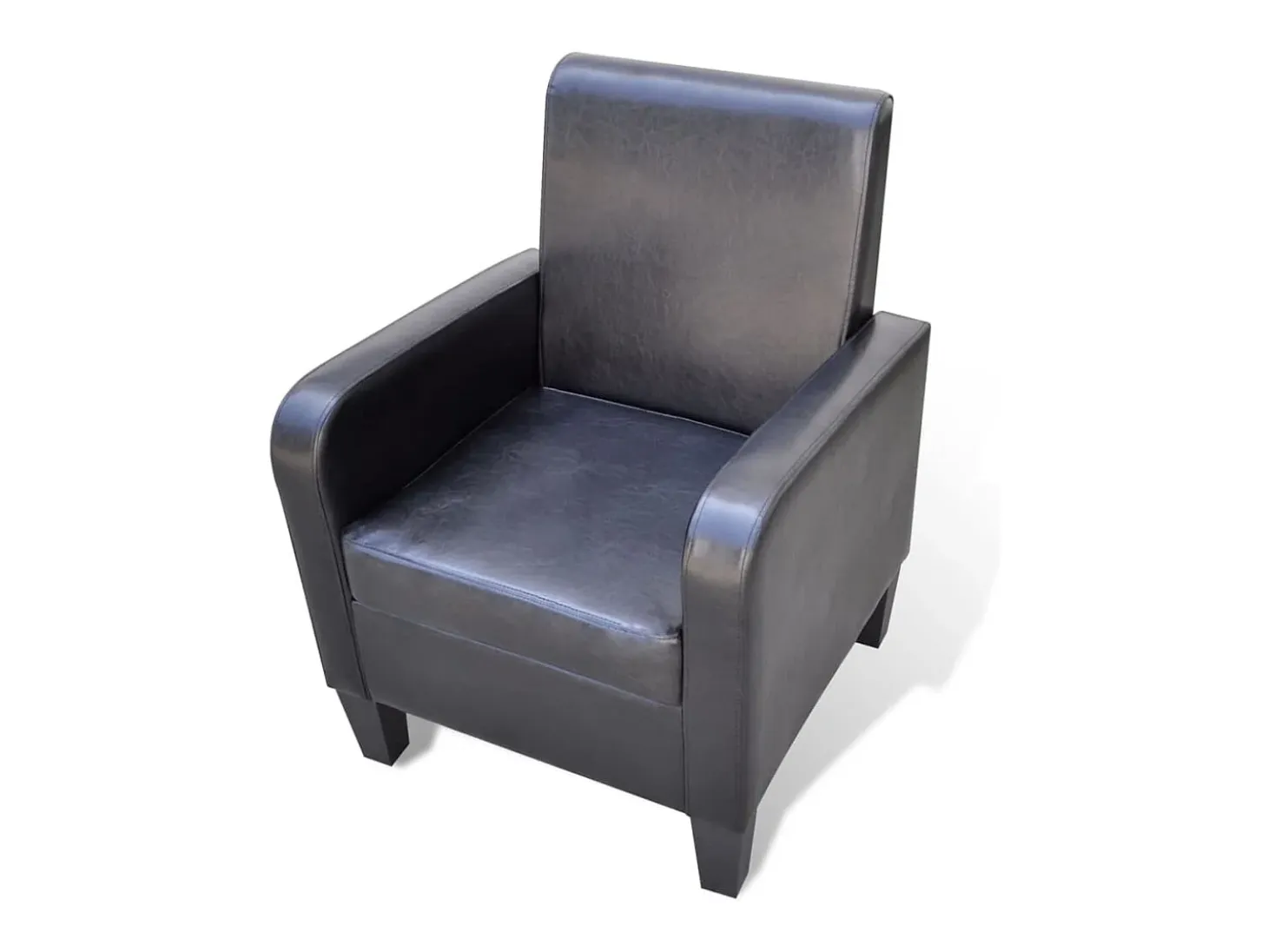 Sillón | Silla de cuero sintético negro SHL4441