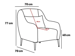 Sillón blanco NEGAN con patas doradas - Estilo contemporáneo y confortable