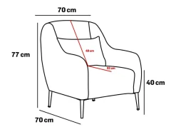 Sillón blanco NEGAN con patas doradas - Estilo contemporáneo y confortable