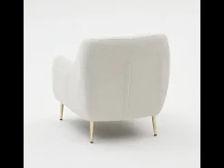 Sillón blanco NEGAN con patas doradas - Estilo contemporáneo y confortable
