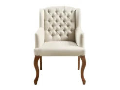 Sillón butaca tapizado de tela en color beige PARUNA