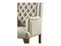 Sillón butaca tapizado de tela en color beige PARUNA