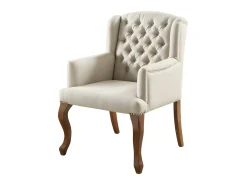 Sillón butaca tapizado de tela en color beige PARUNA
