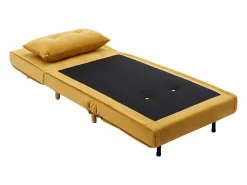 Sillón cama de tela amarillo mostaza de estilo joven URIBIA.