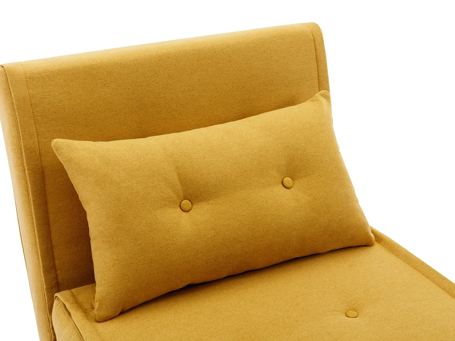 Sillón cama de tela amarillo mostaza de estilo joven URIBIA.