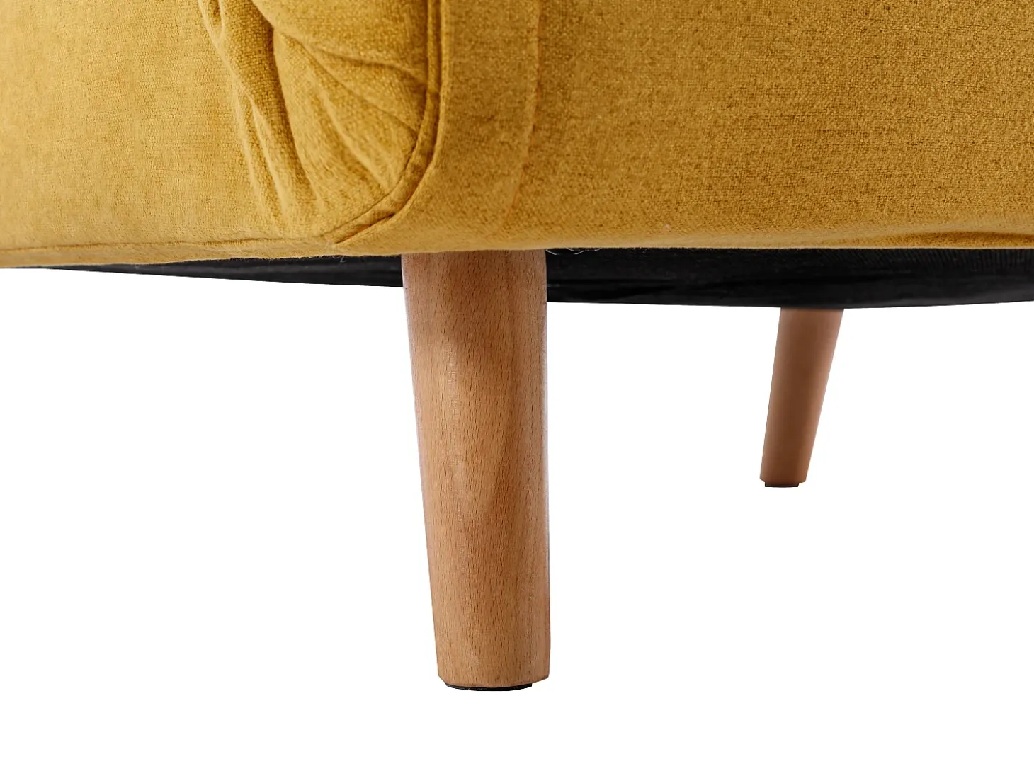 Sillón cama de tela amarillo mostaza de estilo joven URIBIA.
