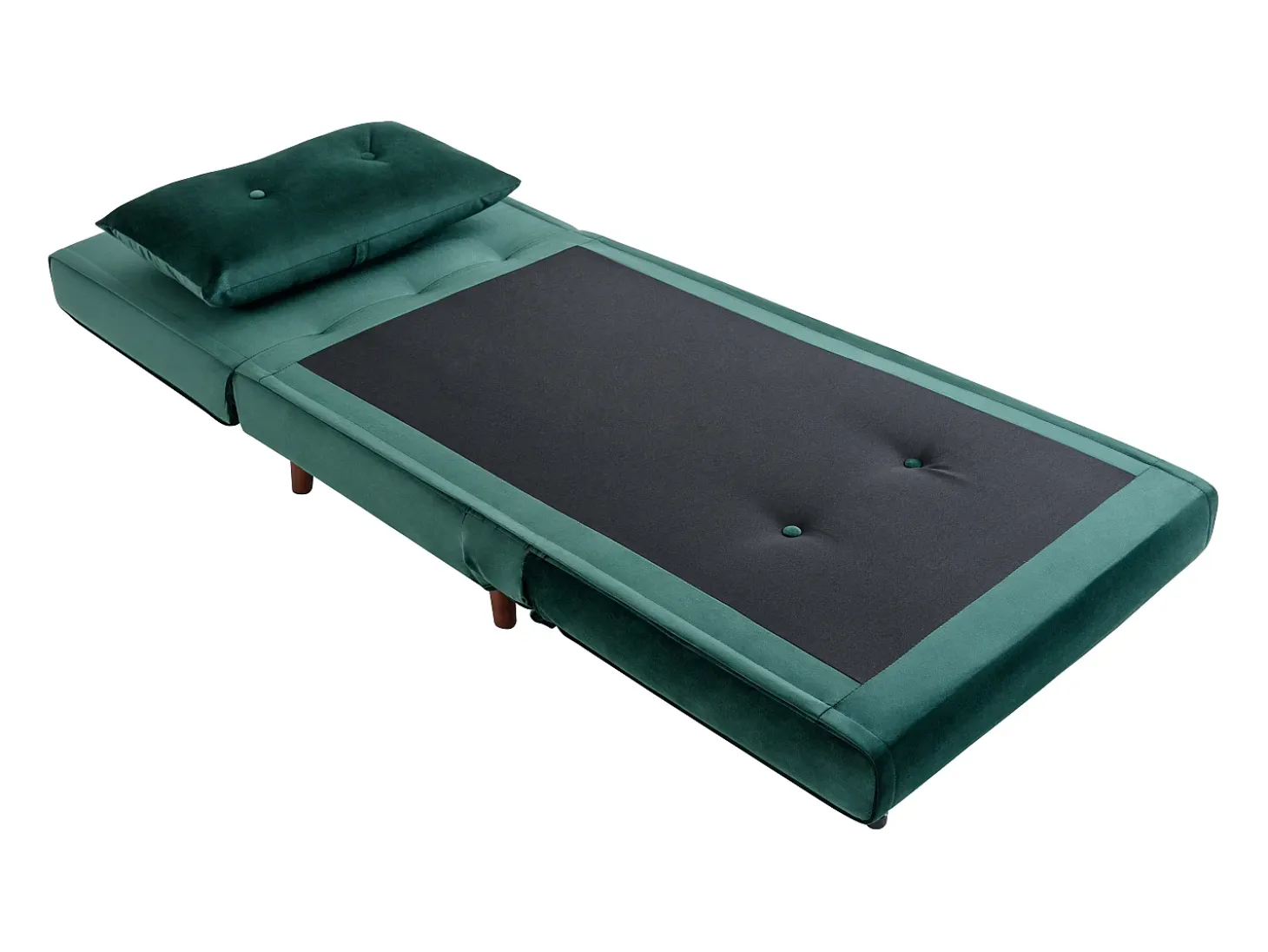Sillón cama de terciopelo verde pino de estilo joven URIBIA.