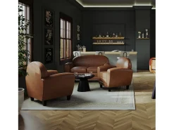 Sillón Camel de cuero recubierto - Club