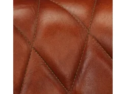 Sillón cúbico de cuero auténtico y madera maciza mango marrón