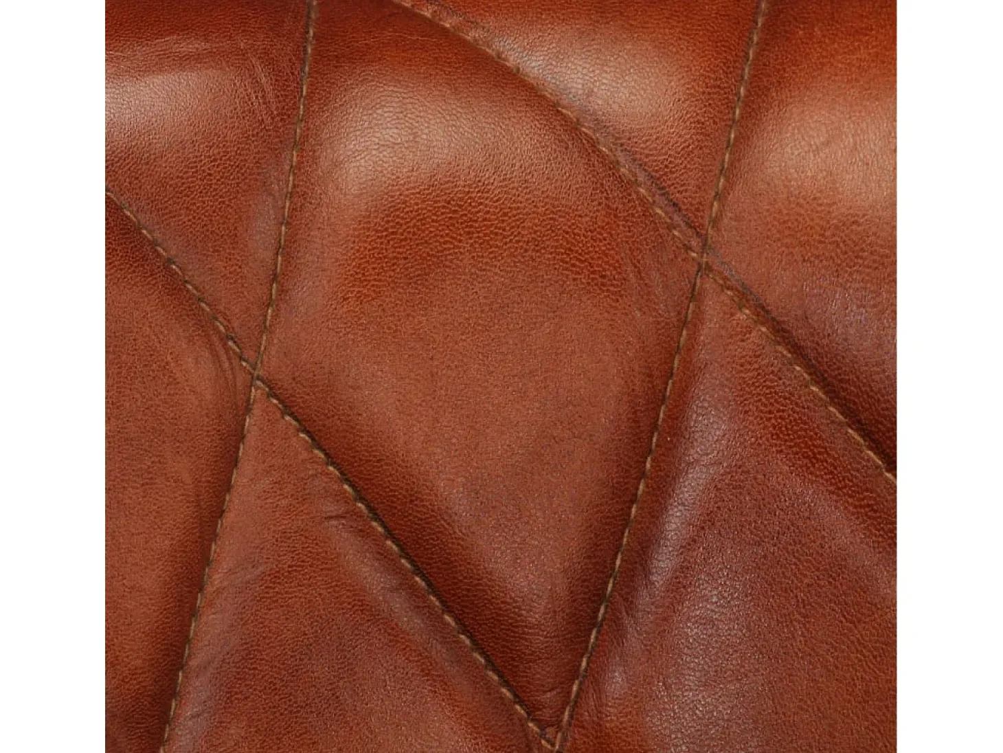 Sillón cúbico de cuero auténtico y madera maciza mango marrón