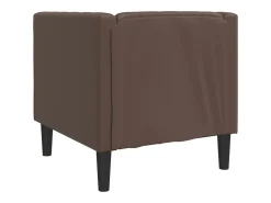Sillón Chesterfield de cuero artificial marrón