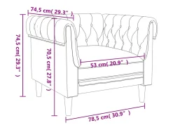 Sillón Chesterfield de tela verde oscuro