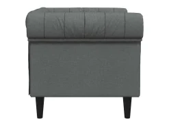 Sillón Chesterfield de tela gris oscuro