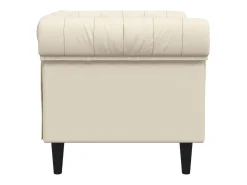 Sillón Chesterfield de tela crema