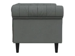 Sillón Chesterfield de tela gris oscuro