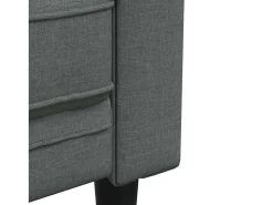 Sillón Chesterfield de tela gris oscuro