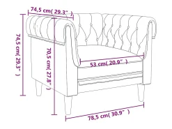 Sillón Chesterfield de tela gris oscuro