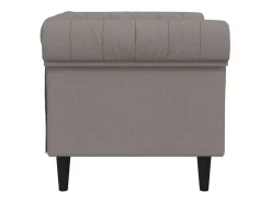 Sillón Chesterfield de tela gris taupé
