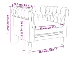 Sillón Chesterfield de tela gris taupé