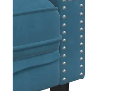 Sillón Chesterfield de terciopelo azul
