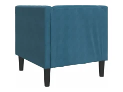 Sillón Chesterfield de terciopelo azul