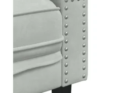 Sillón Chesterfield de terciopelo gris claro