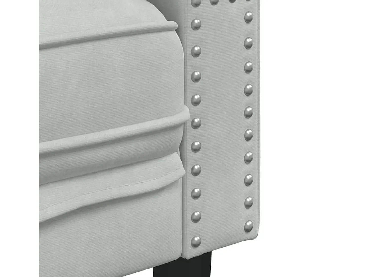 Sillón Chesterfield de terciopelo gris claro