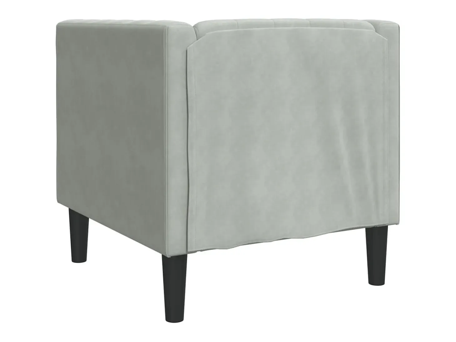 Sillón Chesterfield de terciopelo gris claro