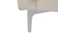 Sillón chéster de terciopelo beige y patas de metal EDWINA