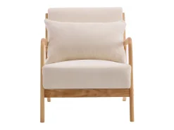 Sillón "Clinton" de madera de estilo escandinavo - Beige