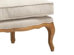 Sillón clásico de tela de lino en color beige MAHAUX