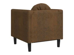 Sillón con cojín de cuero sintético de ante marrón