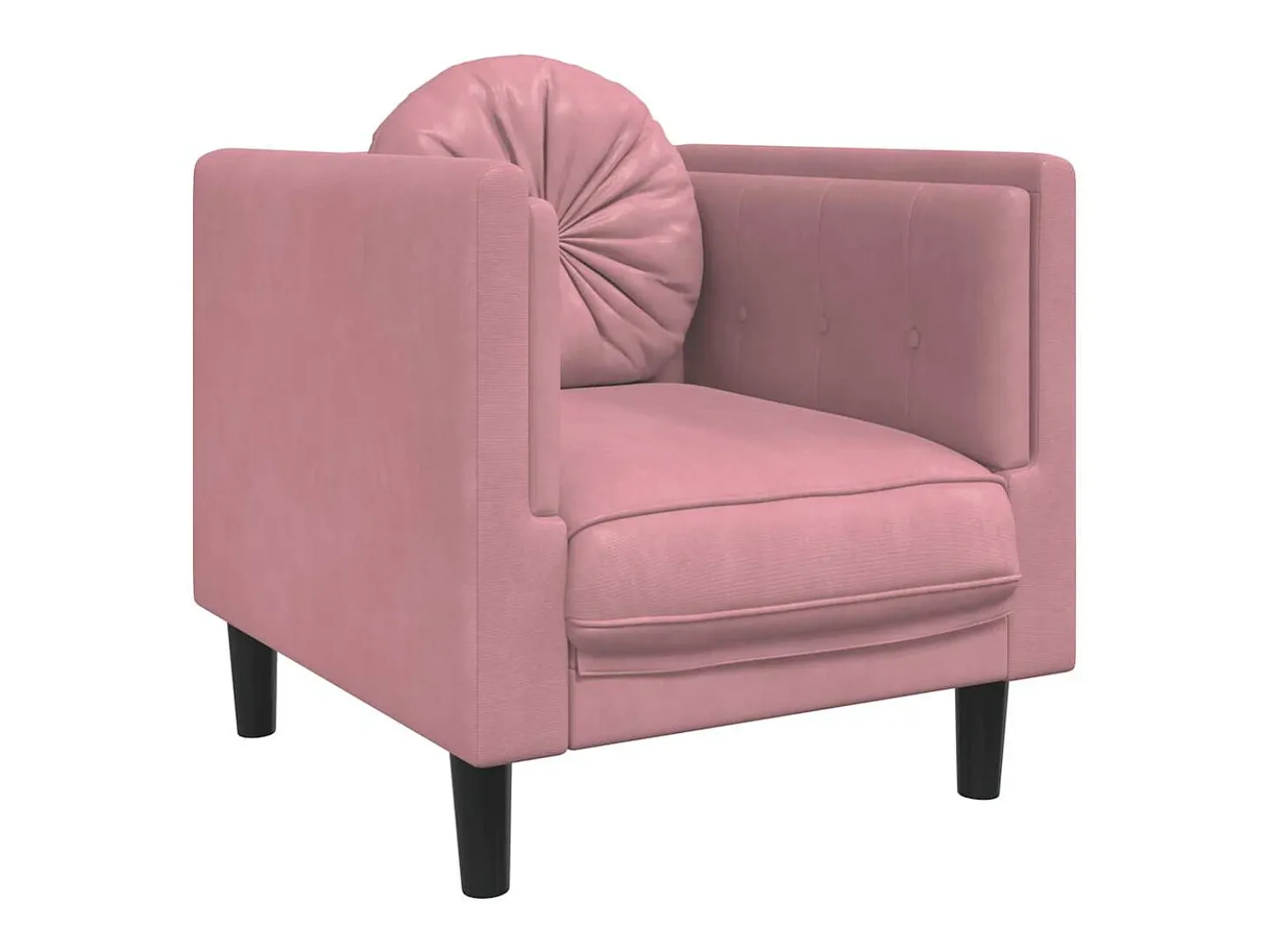 Sillón con cojín de terciopelo rosa