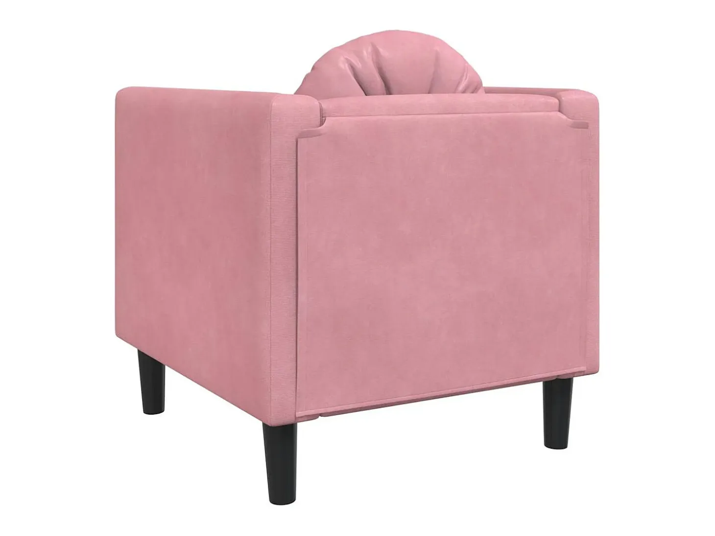 Sillón con cojín de terciopelo rosa
