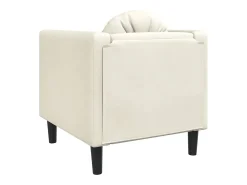Sillón con cojín de terciopelo crema