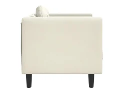 Sillón con cojín de terciopelo crema