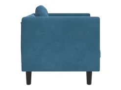 Sillón con cojín de terciopelo azul