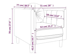 Sillón con cojín de terciopelo azul