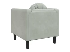 Sillón con cojín de terciopelo gris claro