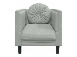 Sillón con cojín de terciopelo gris claro