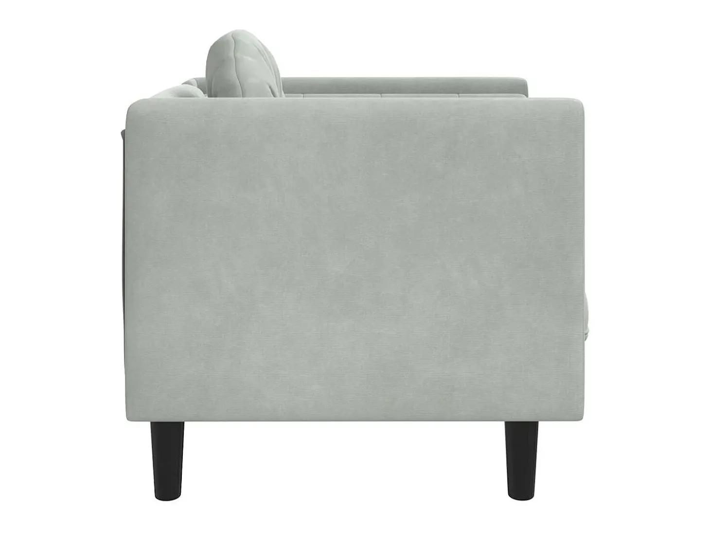 Sillón con cojín de terciopelo gris claro
