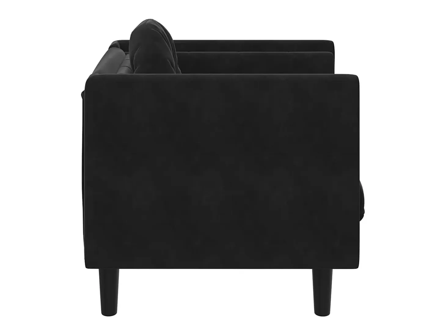 Sillón con cojín de terciopelo negro