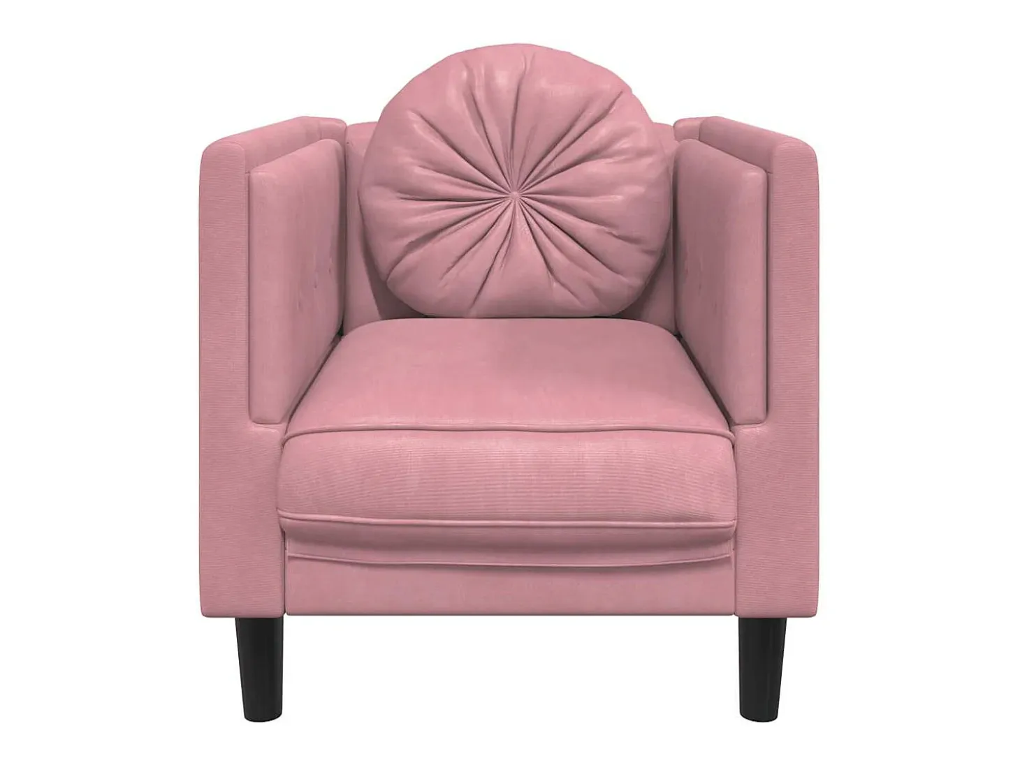 Sillón con cojín terciopelo rosa