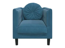 Sillón con cojín terciopelo azul